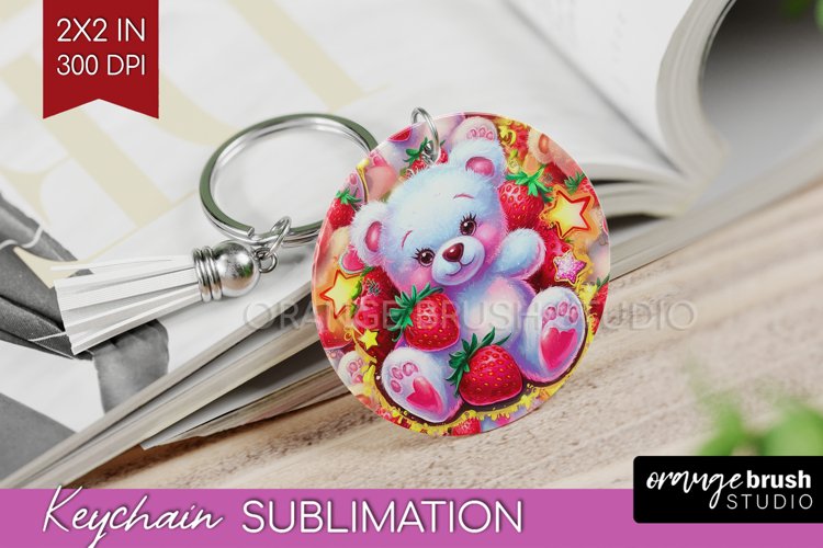 Teddy Bear Keychain PNG - Valentine Keychain Sublimation
