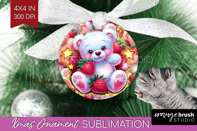 Teddy Bear Ornament PNG - Valentine PNG Sublimation