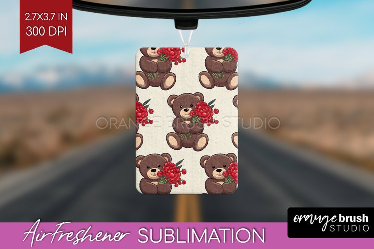 Teddy Bear Air Freshener PNG - Valentine PNG Sublimation example image 1