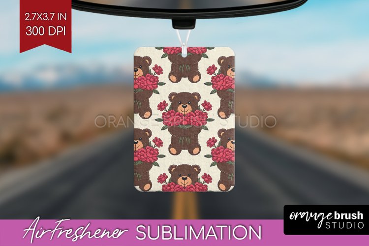 Teddy Bear Air Freshener PNG - Valentine PNG Sublimation example image 1