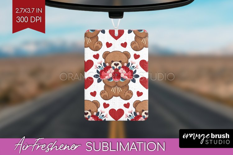 Teddy Bear Air Freshener PNG - Valentine PNG Sublimation