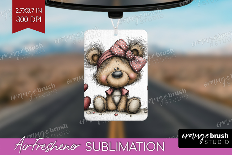 Teddy Bear Valentine Air Freshener PNG Whimsical Animal PNG