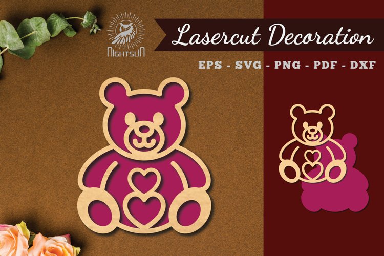 Teddy Bear Laser Cut Decoration