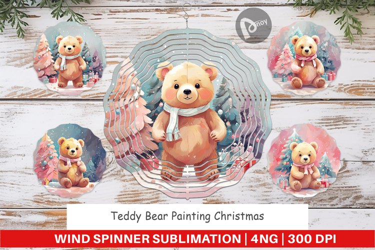 Wind Spinner Bear Christmas Painting