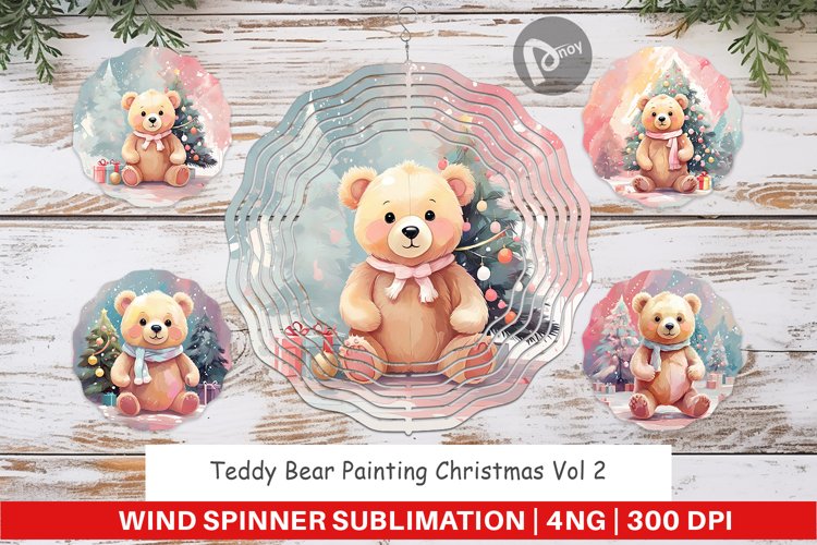 Wind Spinner Bear Christmas Painting