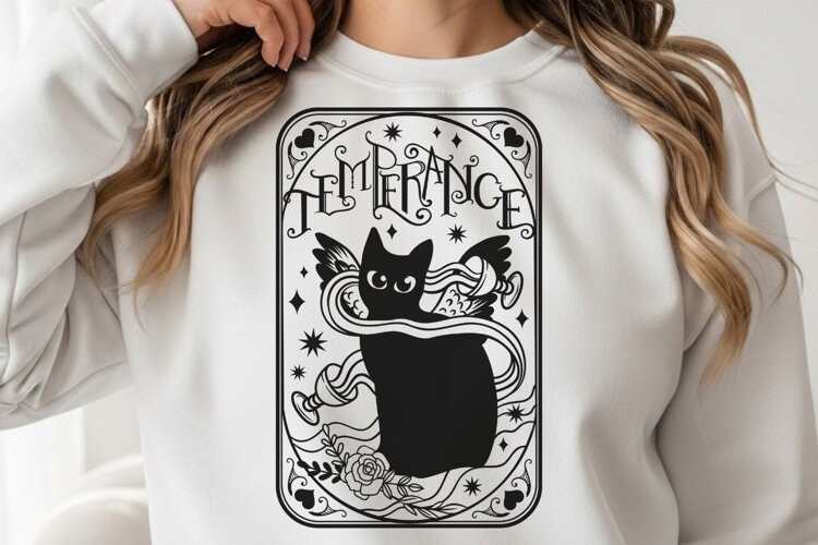 Temperance Cat Tarot Card - SVG example image 1