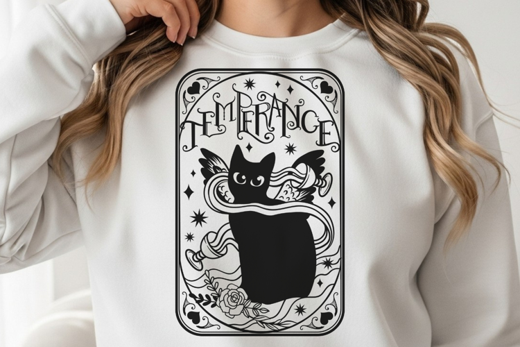 Temperance Cat Tarot Card - SVG