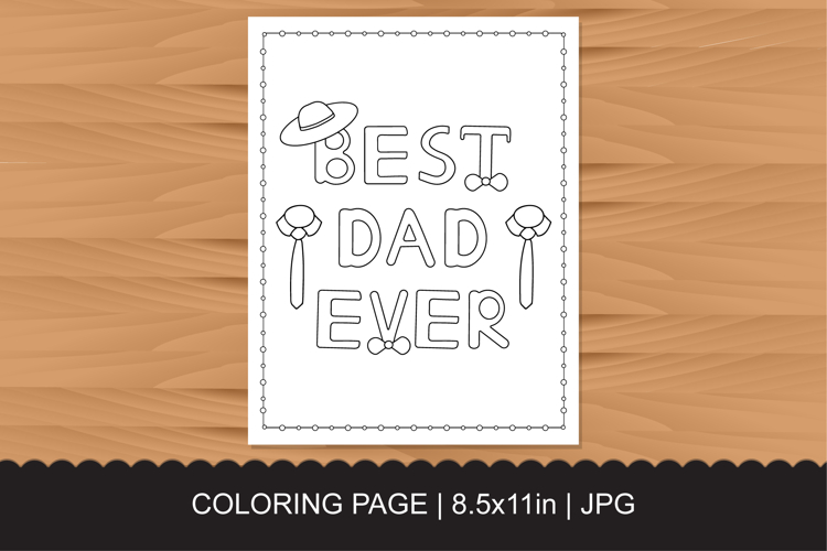 Best Dad Ever Coloring Page