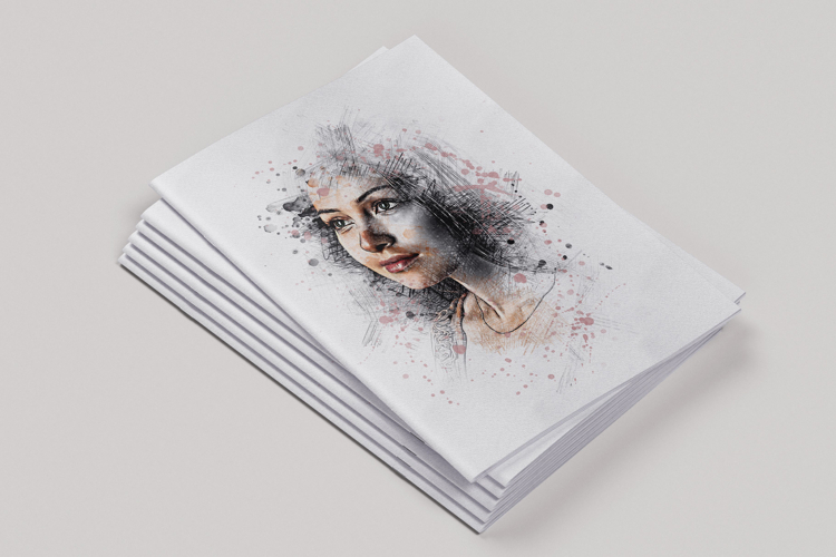 Abstract Ink Sketch Portrait Art Photo Effect