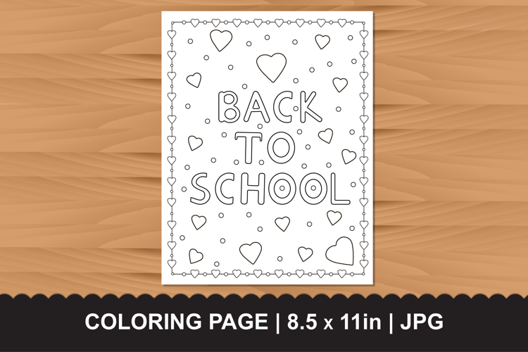 Back to School Coloring Page - Kids Education Activities