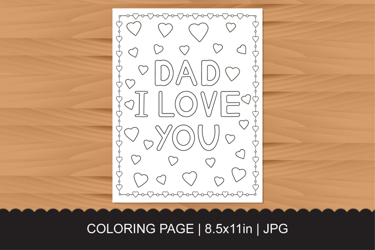 Dad I love you Coloring Page