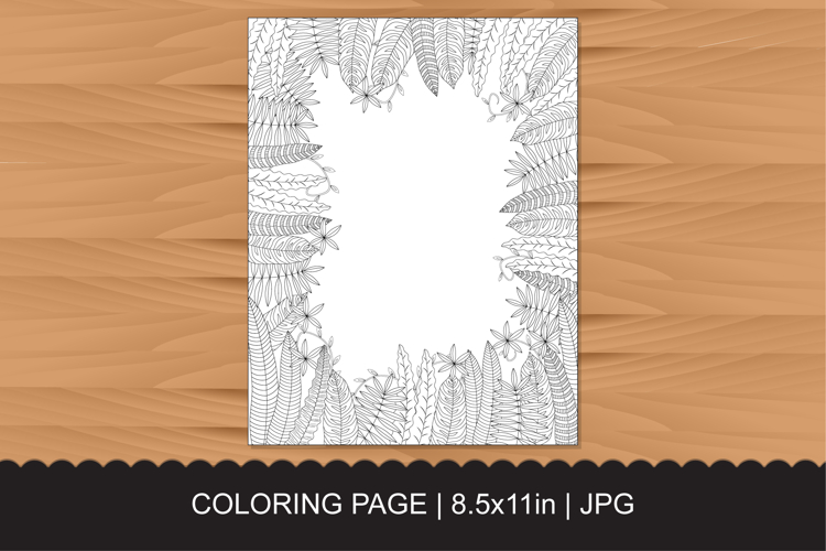 Intricate Floral Frame Coloring Page with Spring Blooms