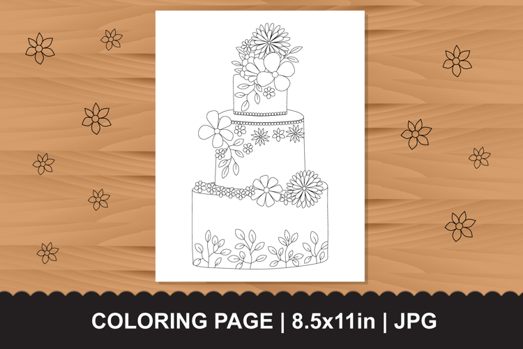 Birthday Cake Coloring Page Image 3