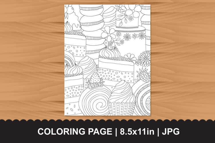 Sweets Coloring Page for Adults and Kids