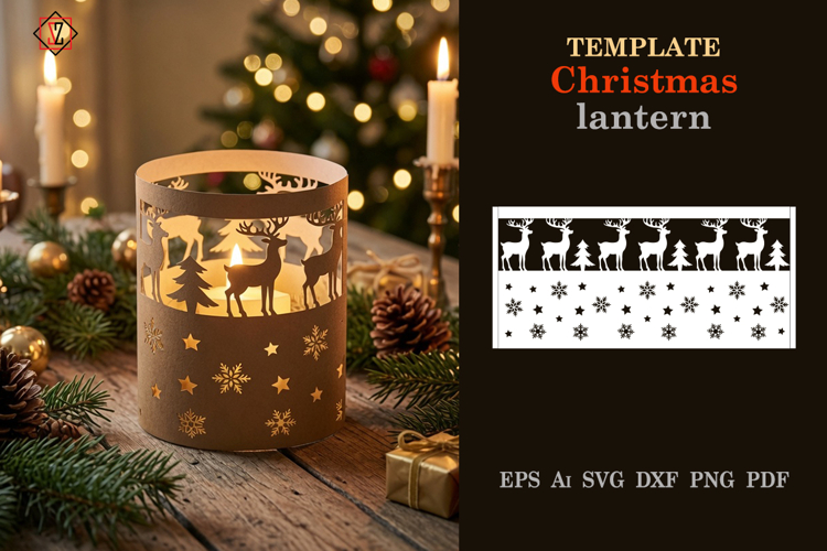 Christmas Paper Lantern Template_2