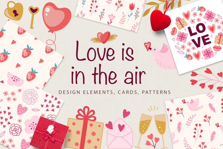 Love is in the air. Design kit.
