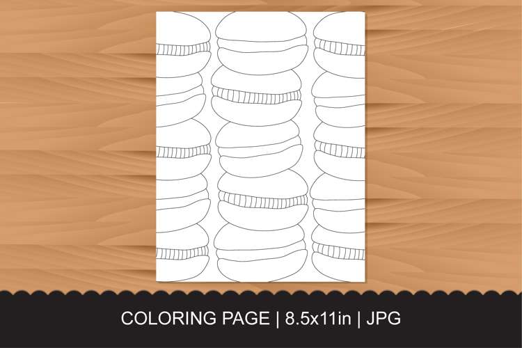 Cute Macarons Pattern Coloring Page