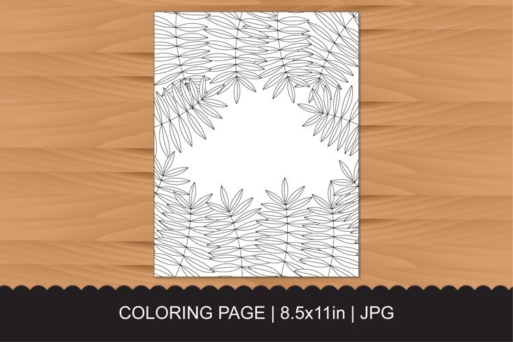 Tropical Leaf Border Coloring Page with Palm Fronds