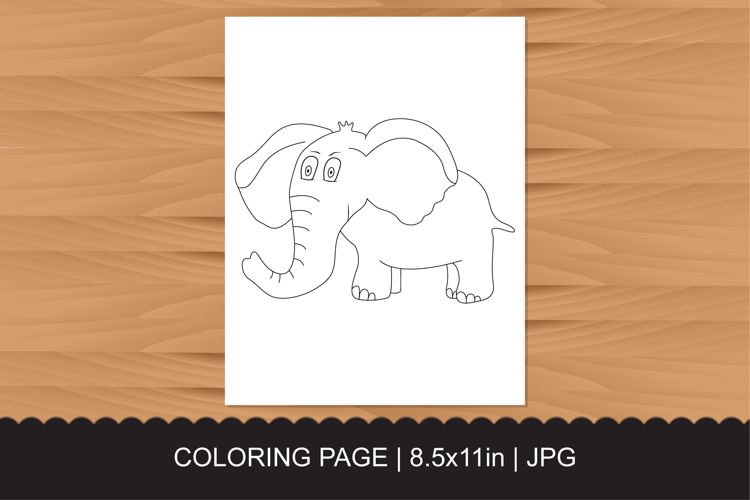 Simple Elephant Coloring Page for Toddlers and Preschoolers