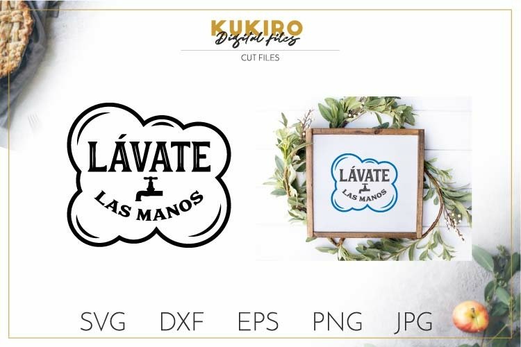 Lávate los manos SVG - Farmhouse kitchen spanish