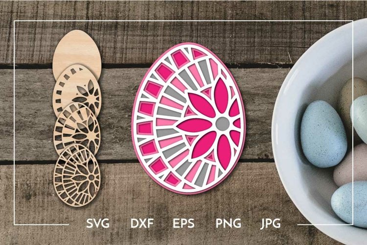 Layered Easter egg Laser cut