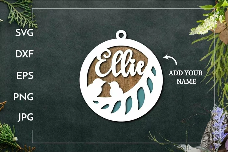 Layered customizable birds ornament | Layered Laser cut