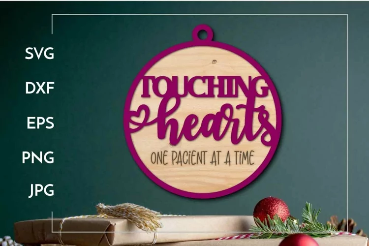 Nurse Touching hearts ornament Laser cut