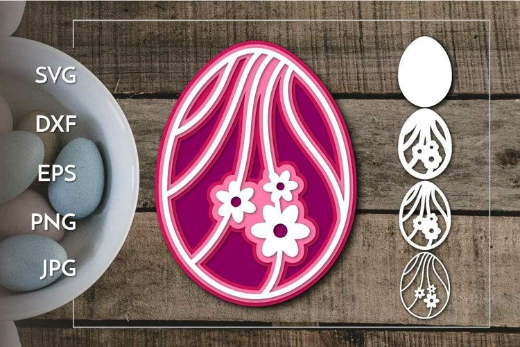 Easter egg Layered laser cut example image 1