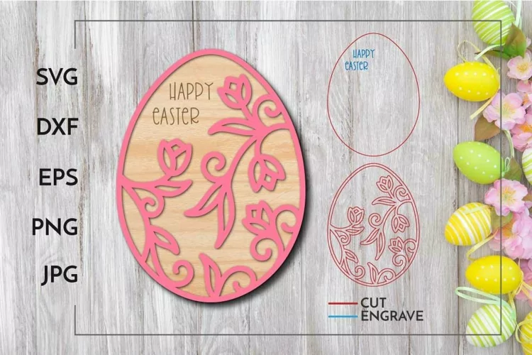 Easter egg Happy Easter Laser cut