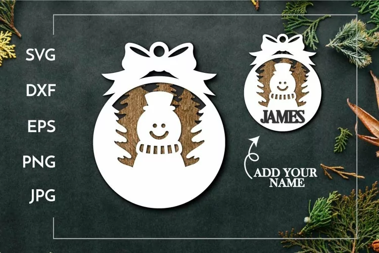 Christmas snowman ornament | customizable Laser cut