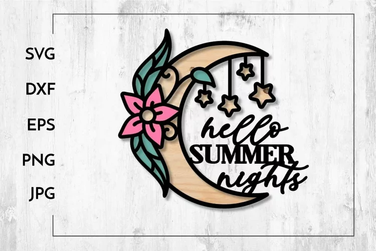 hello Summer nights - Layered Paper cut - Laser cut