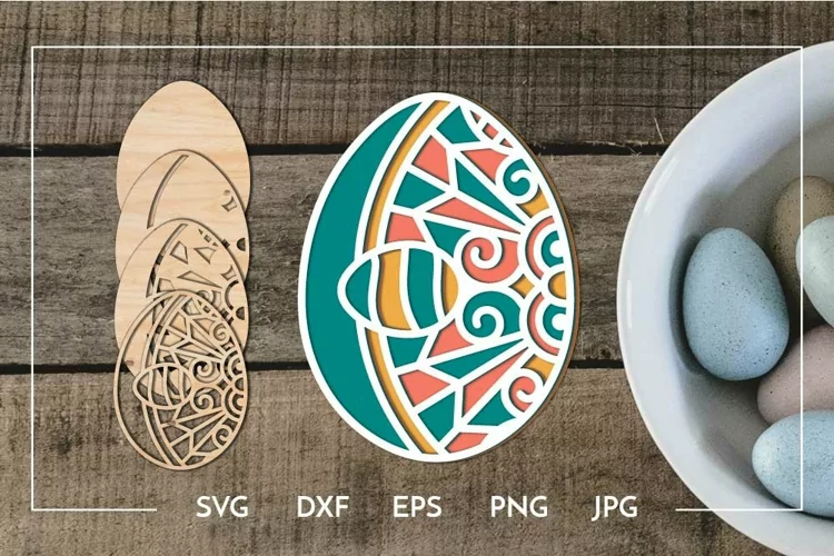 Layered Easter egg design Laser cut