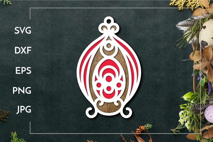 Easter egg layered decoration | Layered Laser cut example image 1