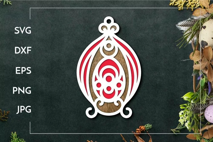 Easter egg layered decoration | Layered Laser cut