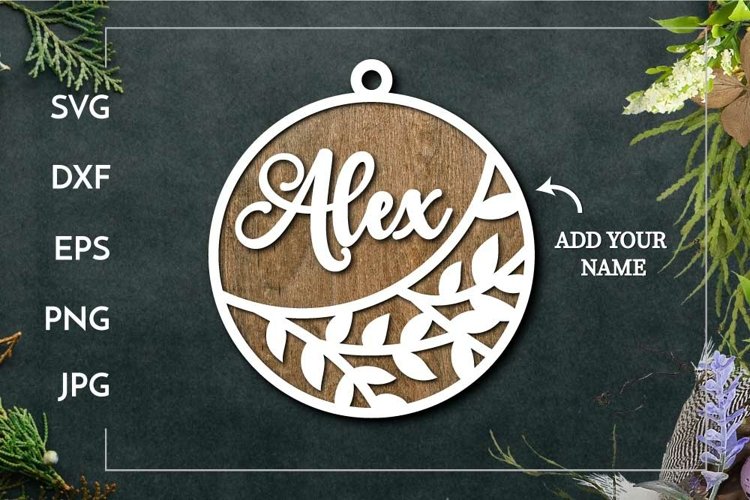 Customizable branch ornament | Layered Laser cut example image 1