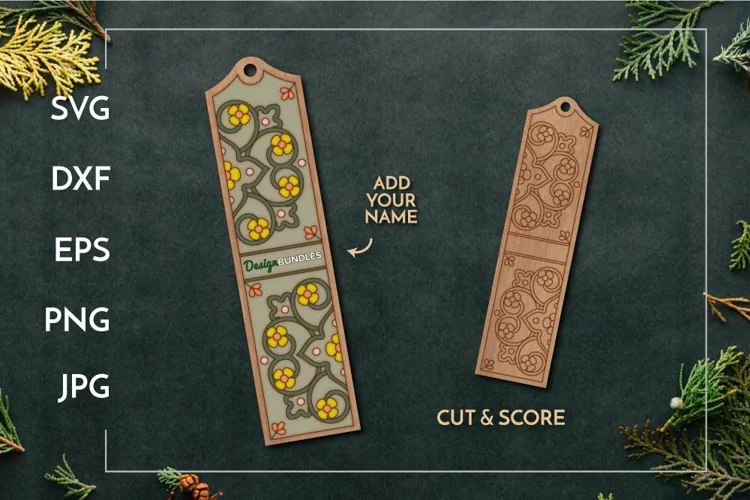 Bookmark | Flowery design | Laser cut & score paint kit