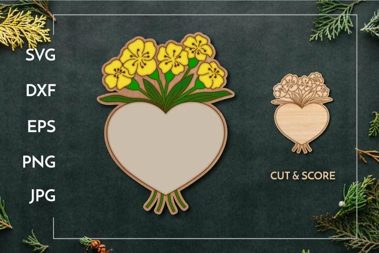Customizable flowers bouquet | Laser cut and score gift