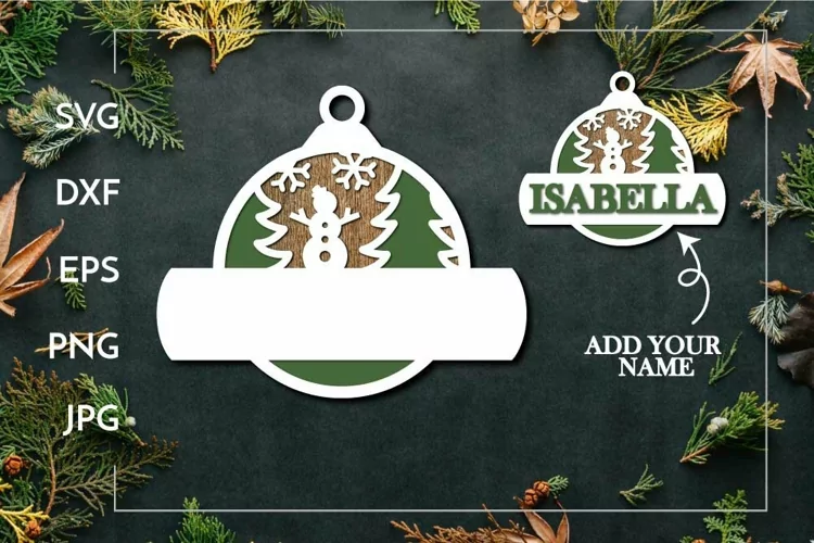 Snowman customizable layered ornament | Laser cut