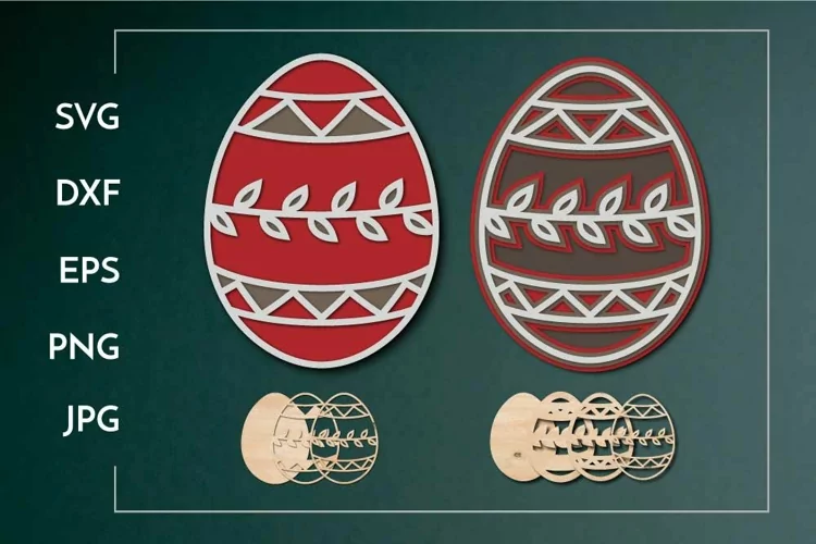 Layered Easter egg Laser cut