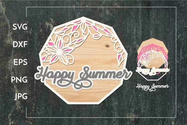 Happy Summer - Layered Paper cut - Laser cut