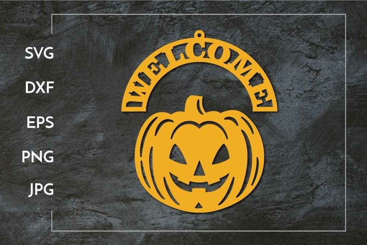Halloween welcome door decor | Halloween Laser cut example image 1