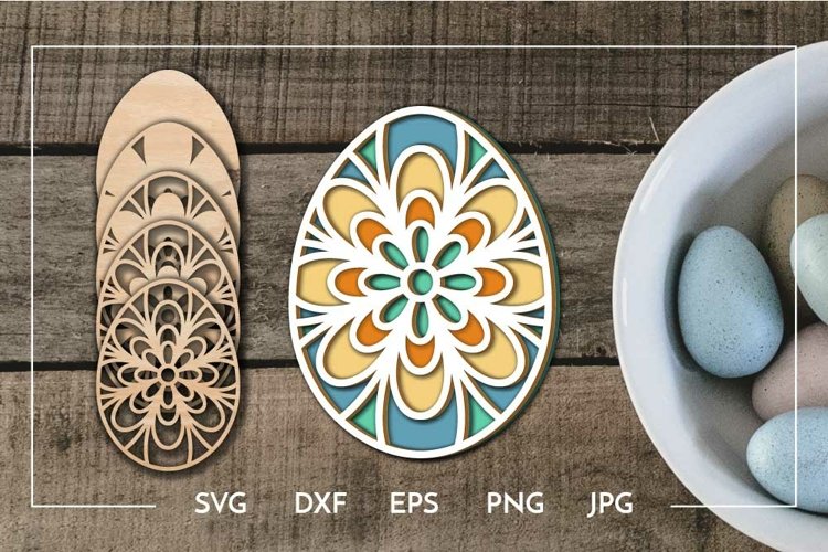 Layered Easter egg 5 layers design Laser cut