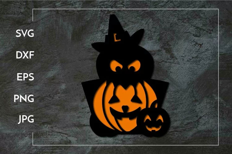 Creepy stacked halloween pumpkins | Halloween Laser cut