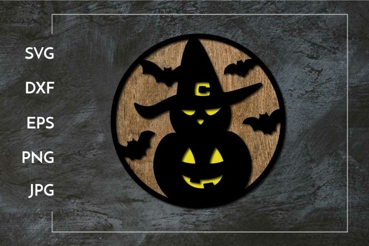 Halloween stacked pumpkins | Layered Halloween Laser cut example image 1