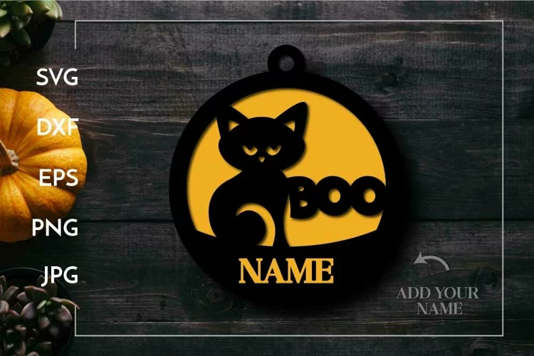 Baby cat halloween ornament | Halloween Laser cut