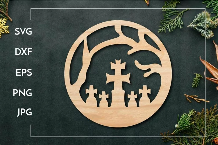 Round graves sign | Halloween Laser cut