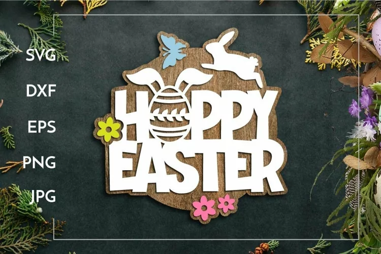 Hoppy Easter sign | Layered Laser cut