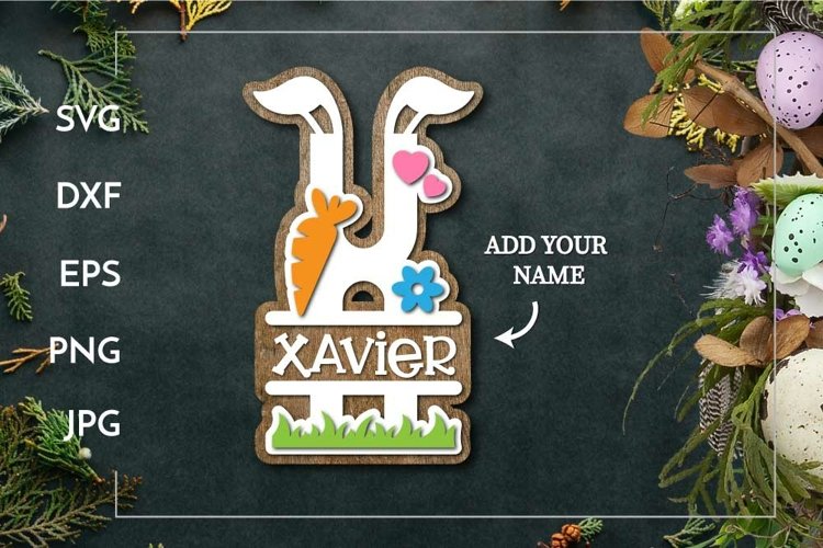 Spring split letter X | Layered Easter Laser cut example image 1