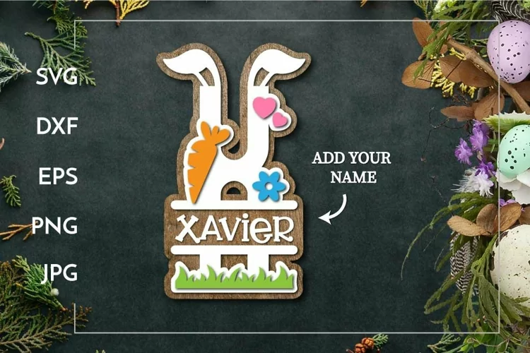 Spring split letter X | Layered Easter Laser cut