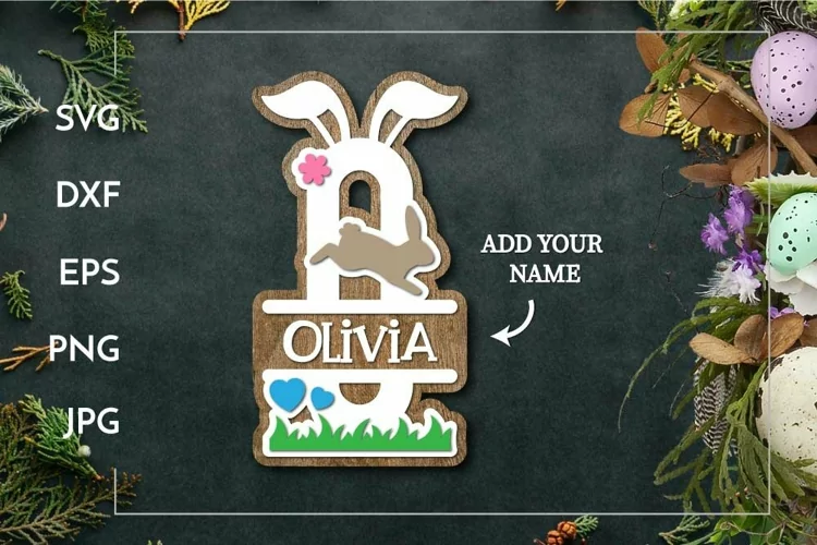 Spring split letter O | Layered Easter Laser cut